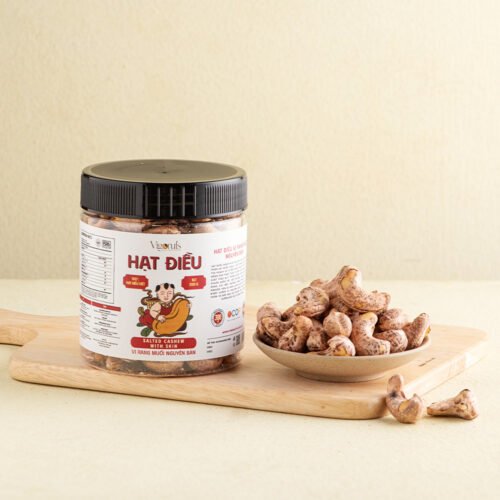 (Mua nhóm) Hạt điều vị rang muối nguyên bản Vigonuts nguyên hạt vỏ lụa 300g